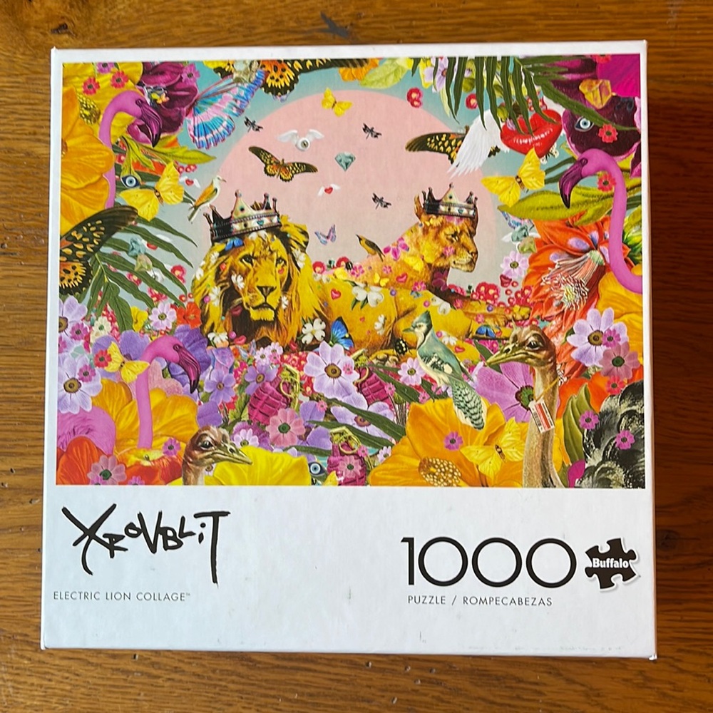 Buffalo Games 1,000 piece puzzle Krovblit Electric Lion Collage
